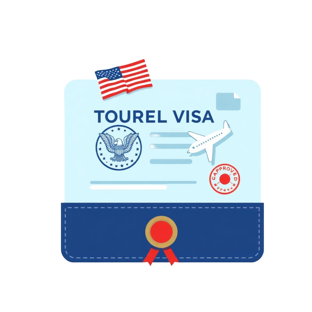 Ilustración de visa americana
